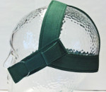 Preview: Kopfkappe mit Schlaufen groß grün ohne Clipse / 10 Stück
