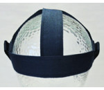 Preview: Kopfkappe mit Schlaufen klein blau ohne Clipse / 10 Stück