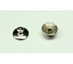 Preview: Buttons Metall gewölbte, eckige Basis, 10 Stück