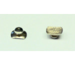 Preview: Buttons Metall gewölbte, eckige Basis, 10 Stück