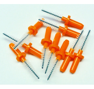 Interdentalbürsten 10 Stück cone-form - orange, zum Aufstecken
