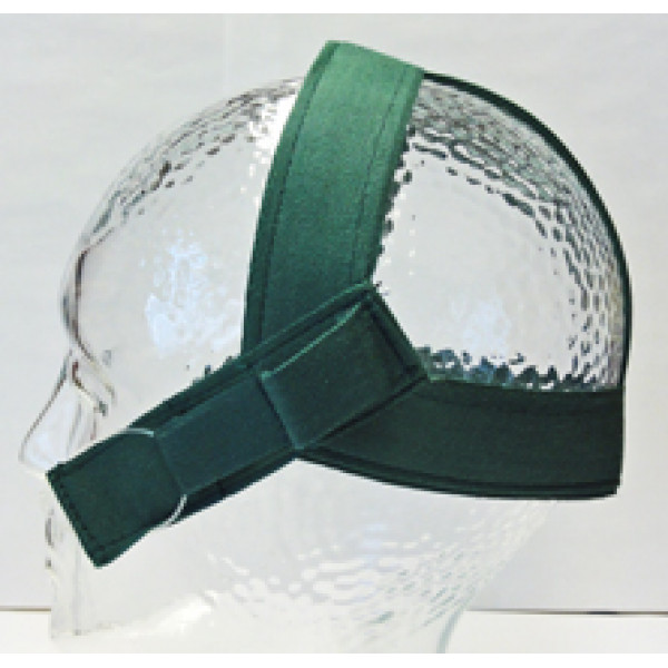 Kopfkappe mit Schlaufen groß grün ohne Clipse / 10 Stück
